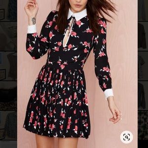 {Nasty Gal} Black and Red Collared Dress